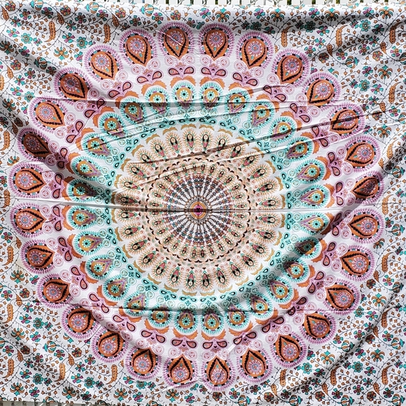 Tapestry Peacock Party Mandala Huge Queen Size - Picture 3 of 7